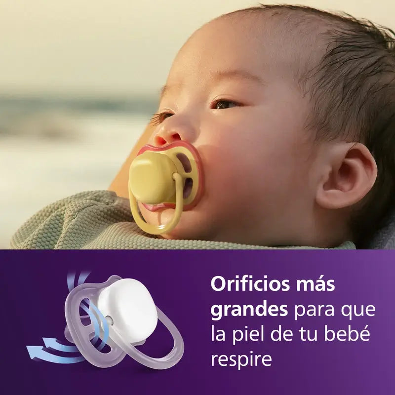 Philips Avent 2 dummies ultra air colours of nature 0-6m neutral