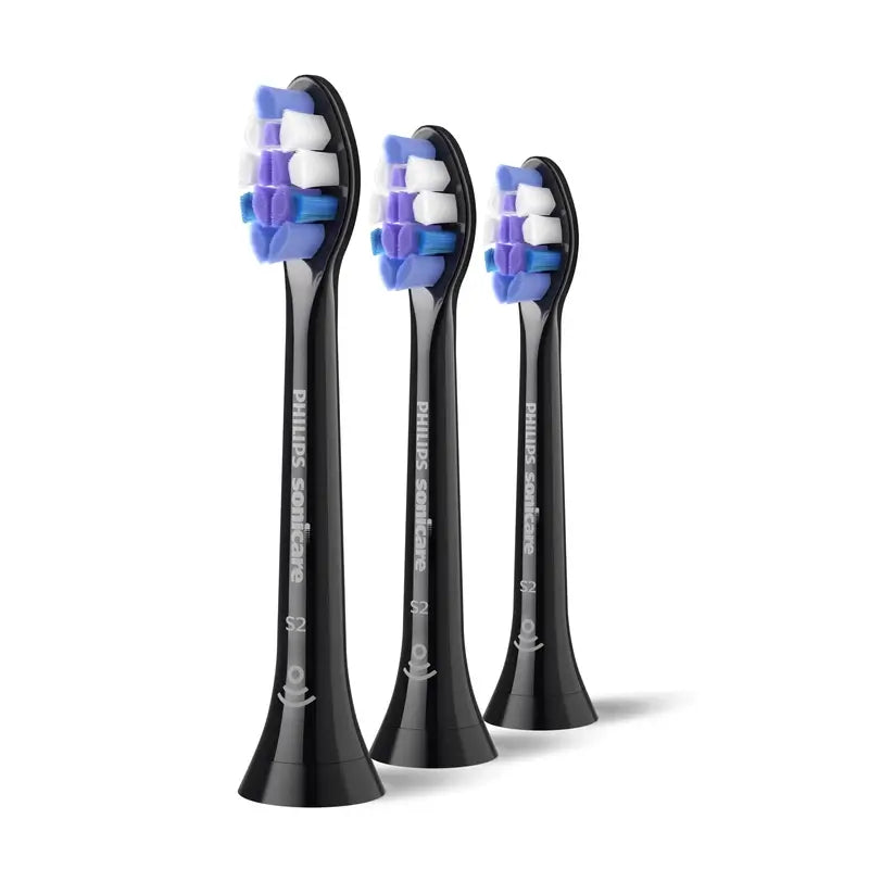 Brosses à dents Philips Sonicare Sensitive Sensitive Brosses à dents noires Sensitive, paquet de 8, paquet de 1