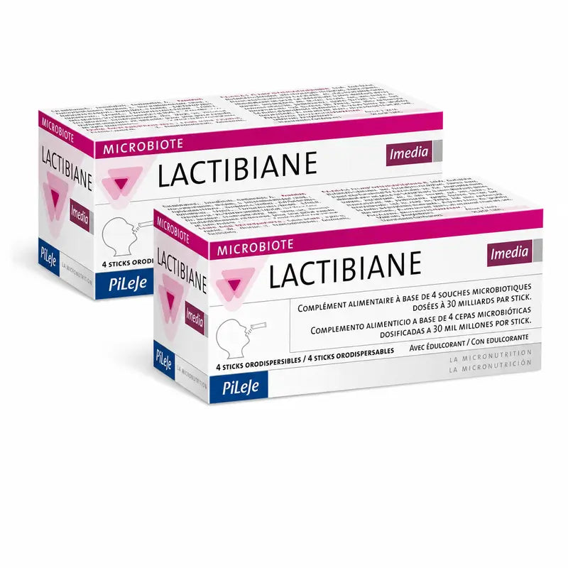 Pileje Lactibiane Imedia, lot de 2 x 4 sticks
