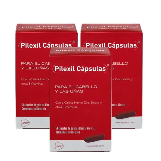 Pilexil gélules, paquet de 3 x 50 gélules.