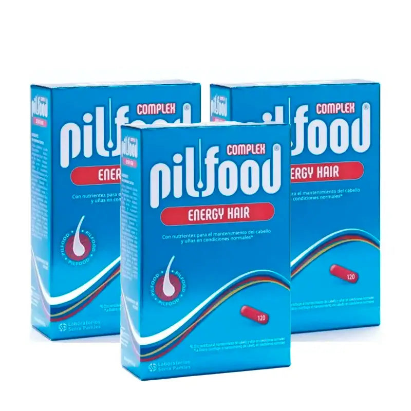 Pilfood Complex Hair and Nail Nutrients, Pack 3 x 120 Comprimés