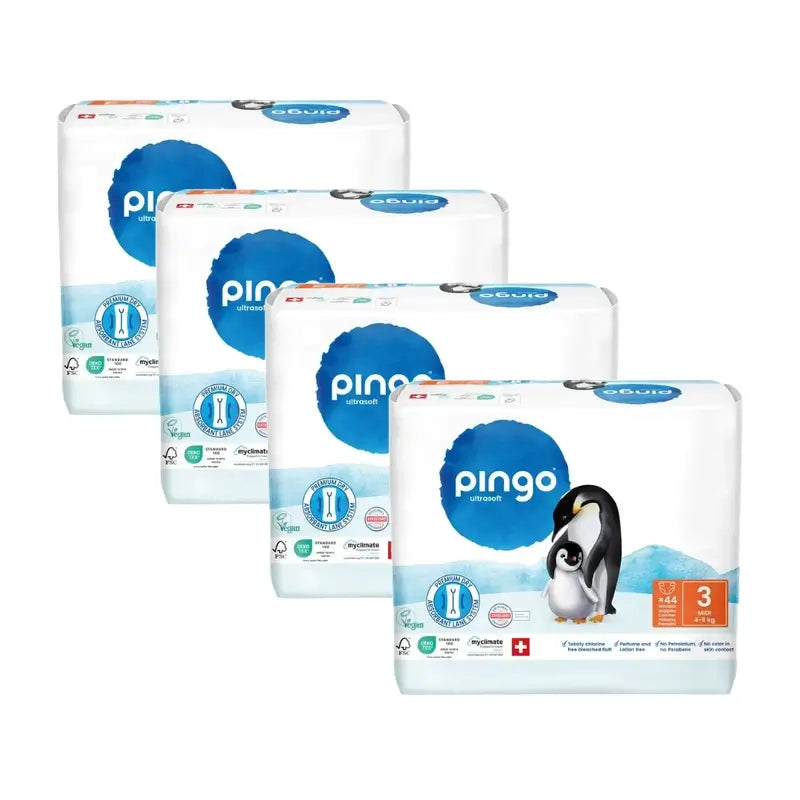 Couches écologiques Pingo Taille 3 (4-9 Kg), 4X44 unités
