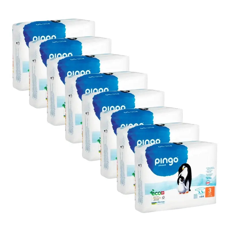 Couches écologiques Pingo Taille 3 Midi (4-9 Kg), 8X44 unités