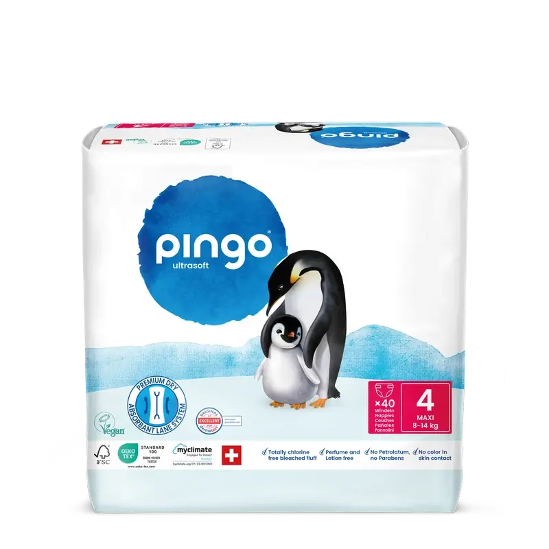 Couches écologiques Pingo Taille 4 (8-14 Kg), 40 unités