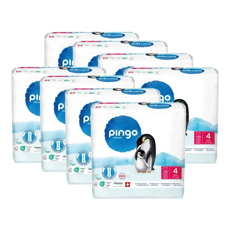 Couches écologiques Pingo Taille 4 (8-14 Kg), 8X40 unités