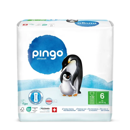 Couches écologiques Pingo Taille 6 (13-18 Kg), 32 unités