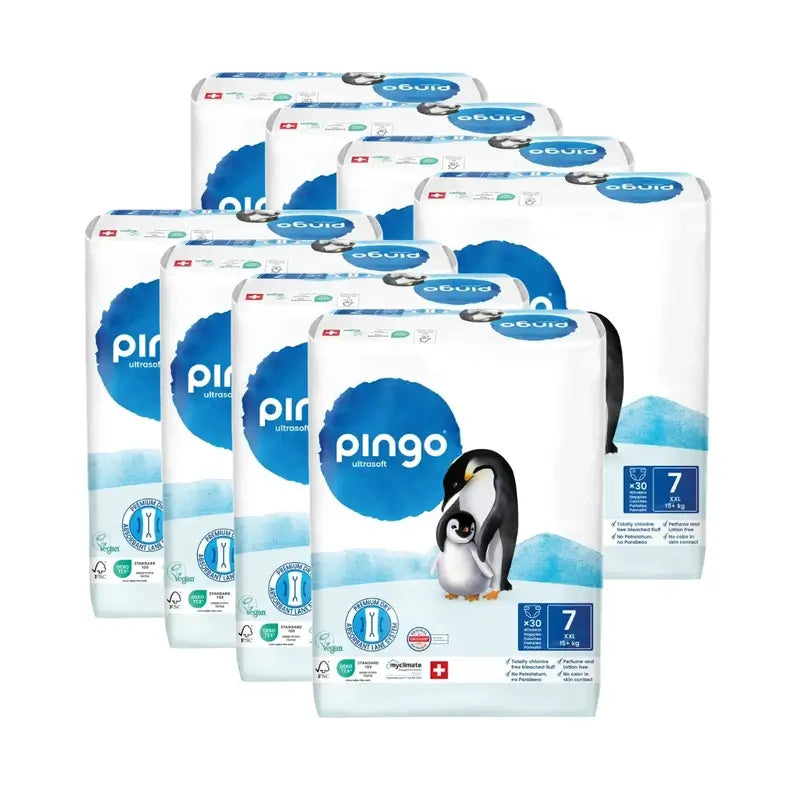 Couches écologiques Pingo Taille 7 (+15 Kg), 8X30 unités