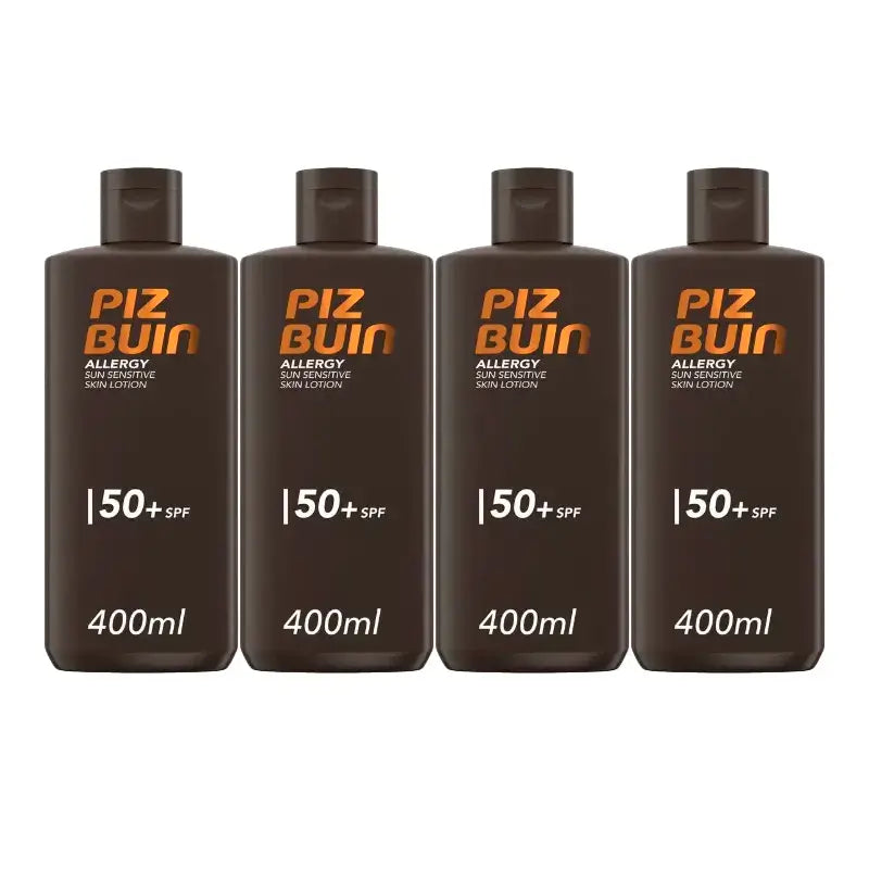 Piz Buin Allergy Body Sunscreen SPF50, Pack 4 x 400 ml