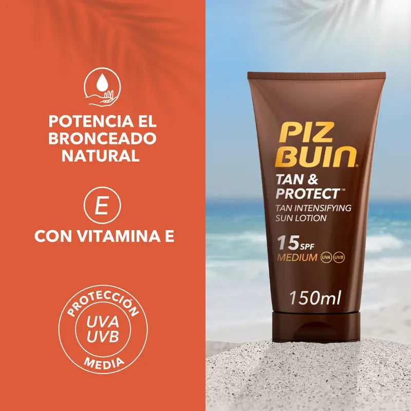 Piz Buin Tan & Protect Crème solaire intensifiante SPF15, 150 ml