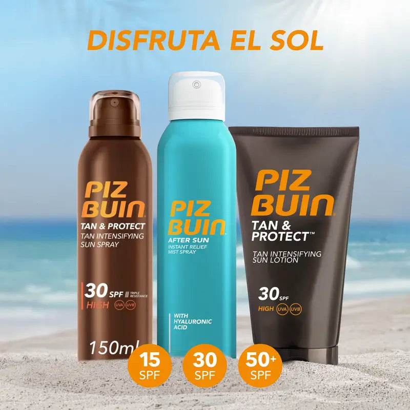Piz Buin Tan & Protect Spray solaire intensifiant de bronzage SPF30, 150 ml