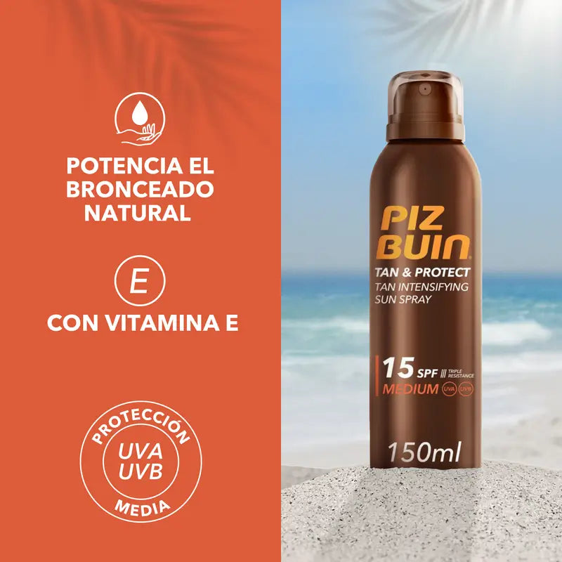 Piz Buin Tan & Protect Tan Intensifying Sun Spray Oil SPF15, 150 ml