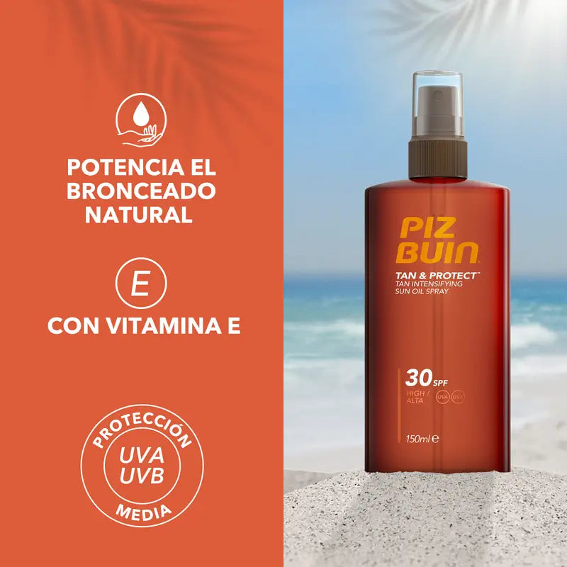 Piz Buin Tan & Protect Tanning Accelerator Spray Oil SPF30, 150 ml