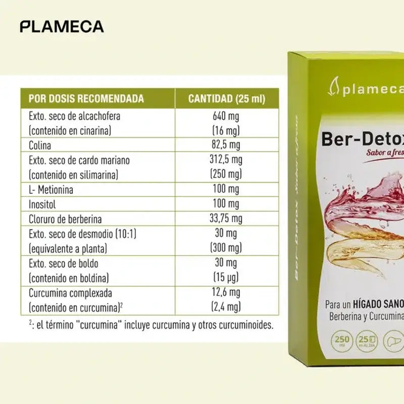 Plameca Ber-Detox Arôme Fraise, 250 Ml