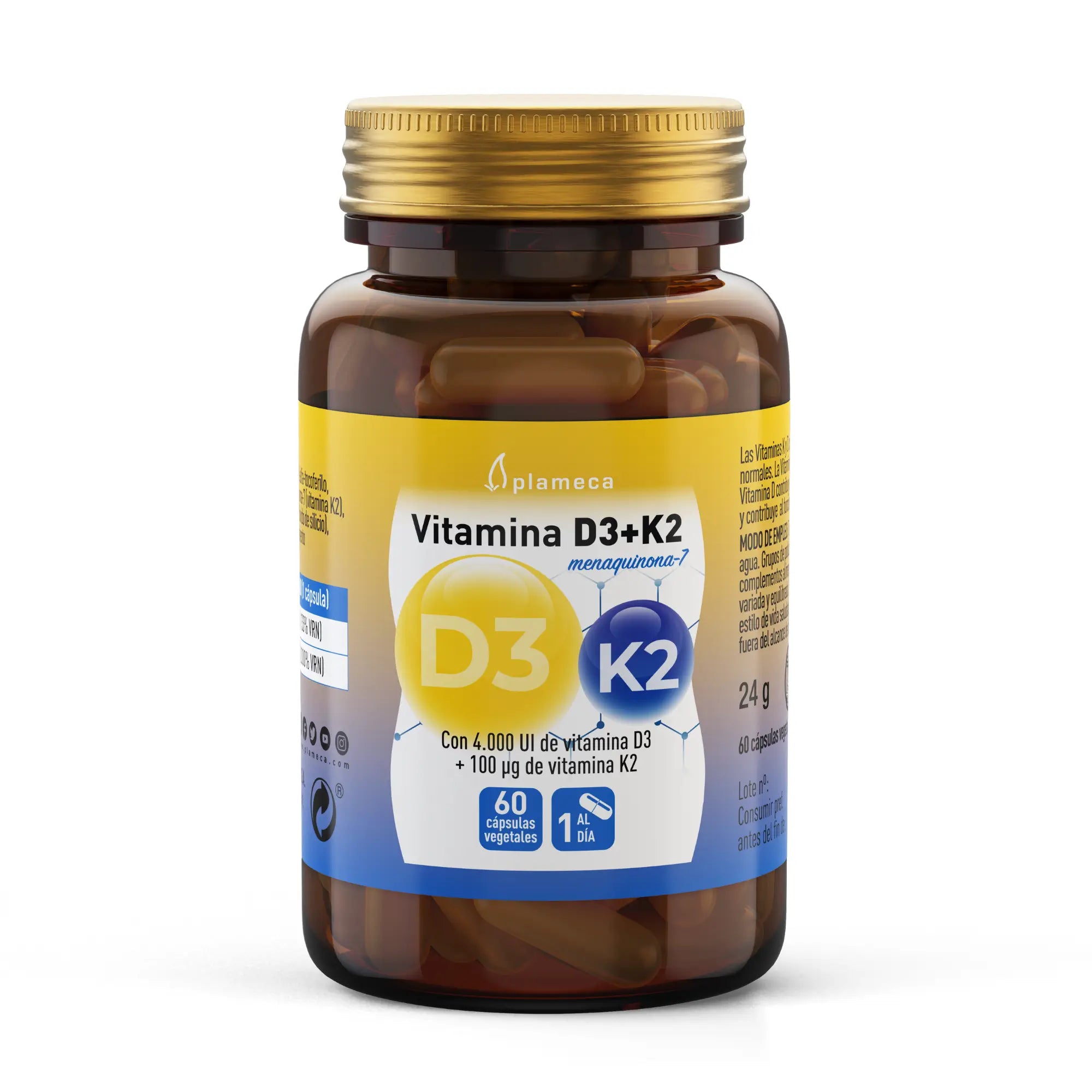 Plameca Vitamin D3 + K2, 60 capsules