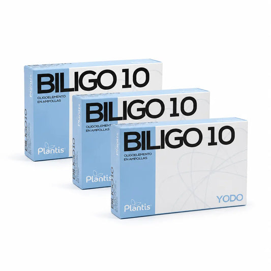 Plantis Biligo 10 Iode oligo-élément, 20 ampoules de 2 ml, lot de 3