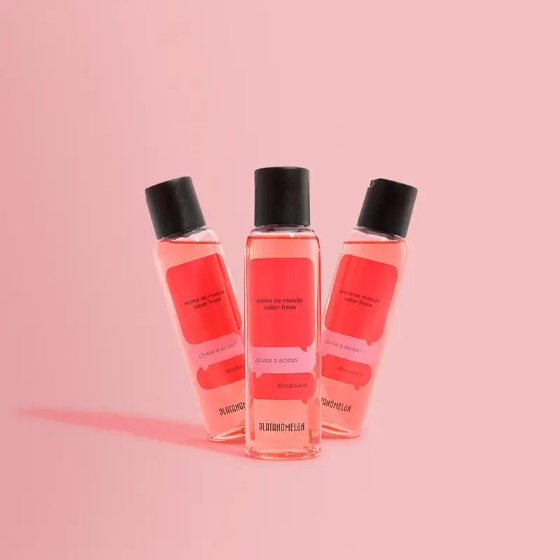 Platanomelon Kissable Massage Oil Huile de massage à la fraise, 100 ml