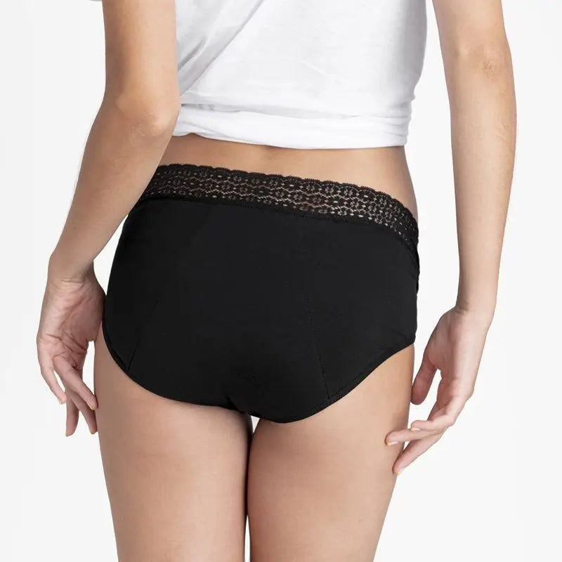 Platanomelon Kiwitas Culotte menstruelle en dentelle Noir / M