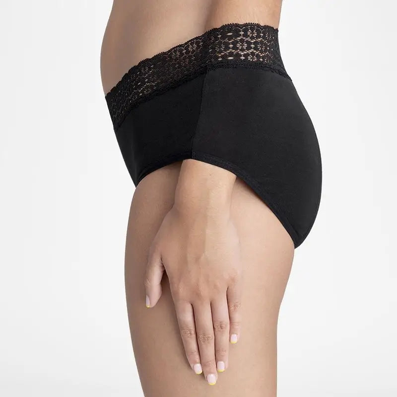 Platanomelon Kiwitas Culotte menstruelle en dentelle Noir / M
