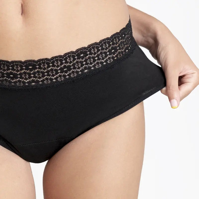 Platanomelon Kiwitas Culotte menstruelle en dentelle Noir / S