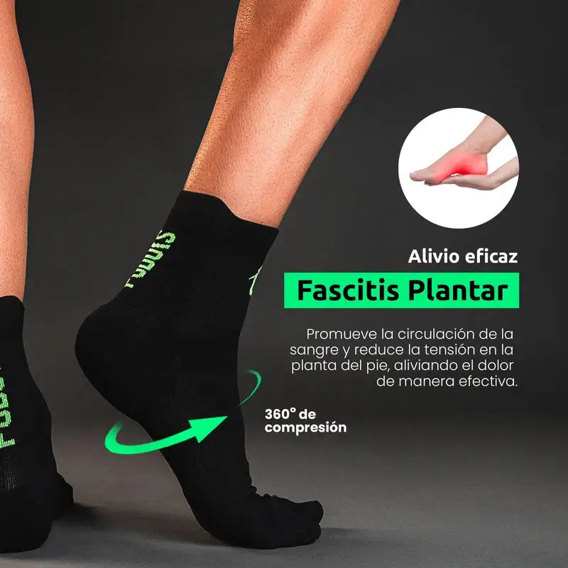 Chaussettes de course Podoks H3 Medium Black