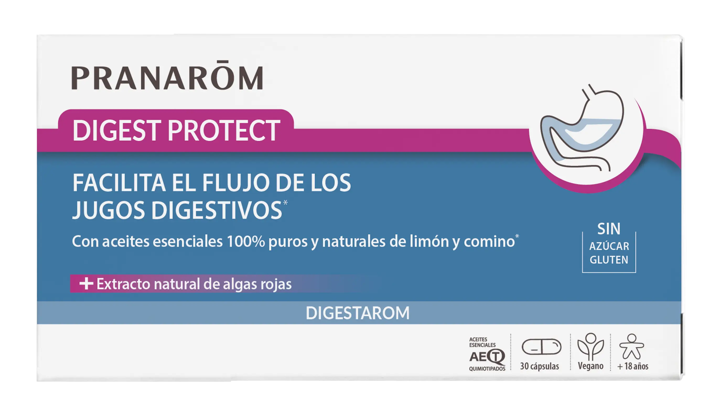 Pranarom Digest Protect Vegan, 30 capsules