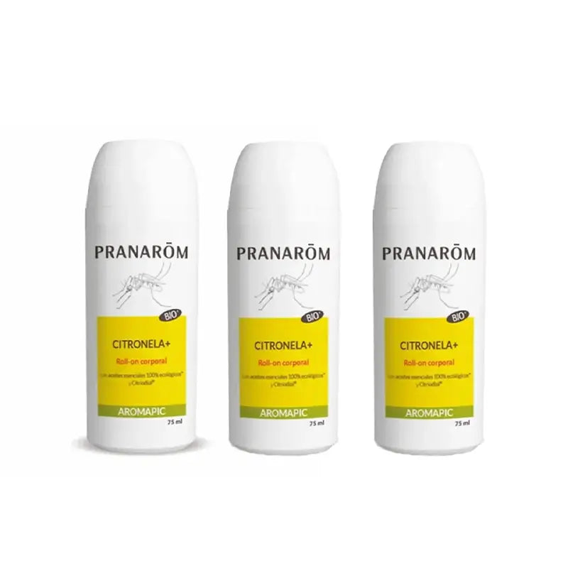 Pranarôm Roll-On Citronella + Organic Body Milk, 3X75 Ml