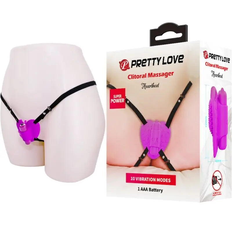 Pretty Love Clitoris Massager Heartbeat 10 Modes Of Vibration Purple