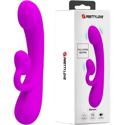 Pretty Love Sincere Vibrator And Clitoral Sucker Silicone Purple