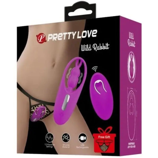 Pretty Love Wild Rabbit Panty Stimulator Remote Control Purple