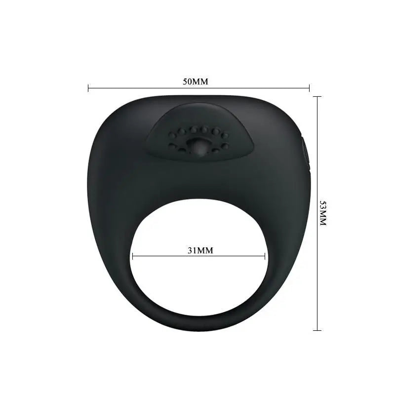 Prettylove Anneau vibrant Tonguo Noir