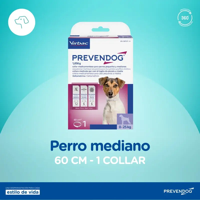 Virbac Prevendog Collier antiparasitaire 60 cm, 1 unité