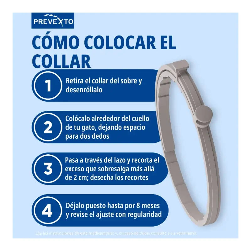 Collier antiparasitaire Prevexto pour chats, 38 cm