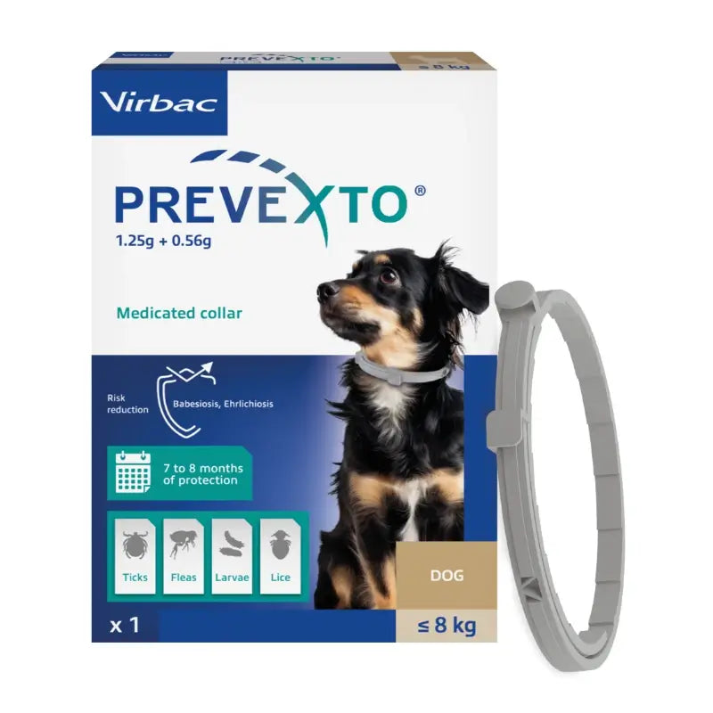 Collier antiparasitaire Prevexto pour chiens jusqu'à 8 kg, 38 cm