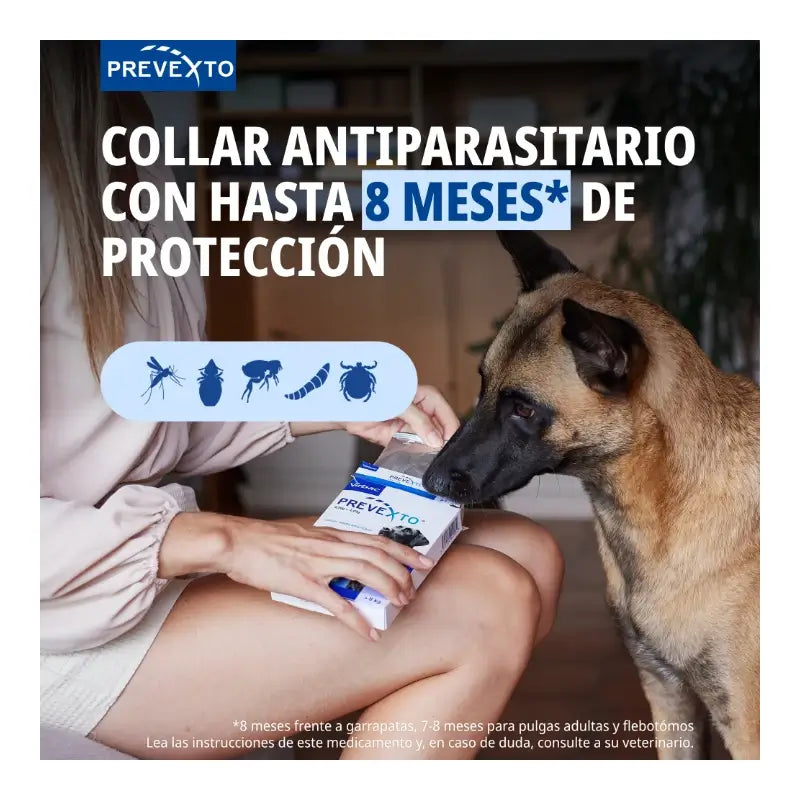 Collier antiparasitaire Prevexto pour chiens jusqu'à 8 kg, 38 cm