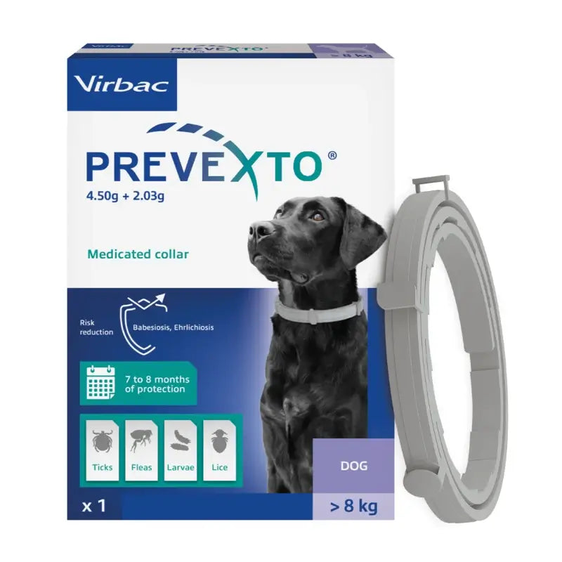 Collier antiparasitaire Prevexto pour chiens de plus de 8 kg, 70 cm