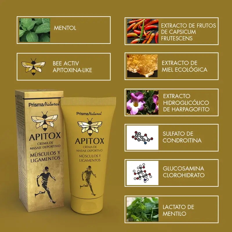 Apitox Sports Muscle & Ligament Massage Cream, 60 ml