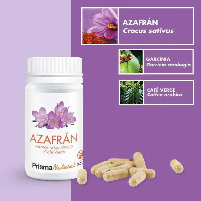 Prisma Natural Safran+Garcinia+Café Vert, 30 Capsules