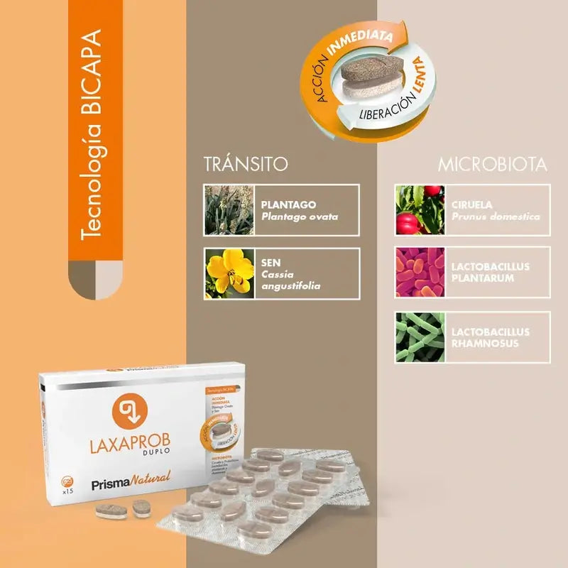 Prisma Natural Laxaprob Bicapa, 15 Comprimés