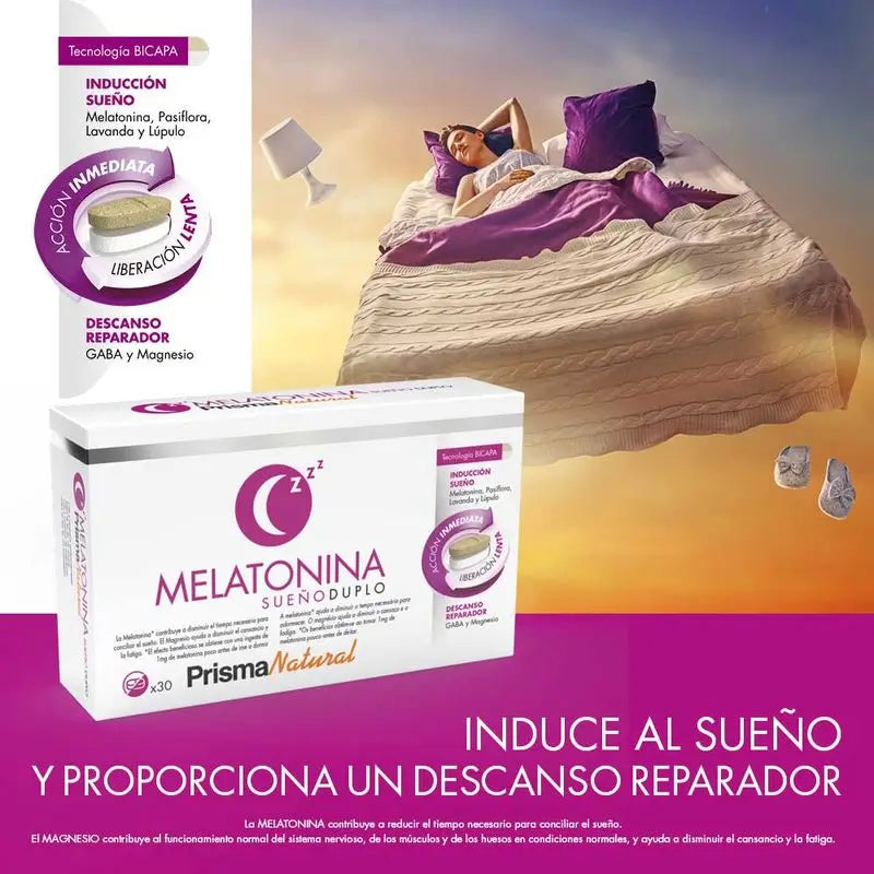 Prisma Natural Melatonin Bicapa Sleep, 30 comprimés