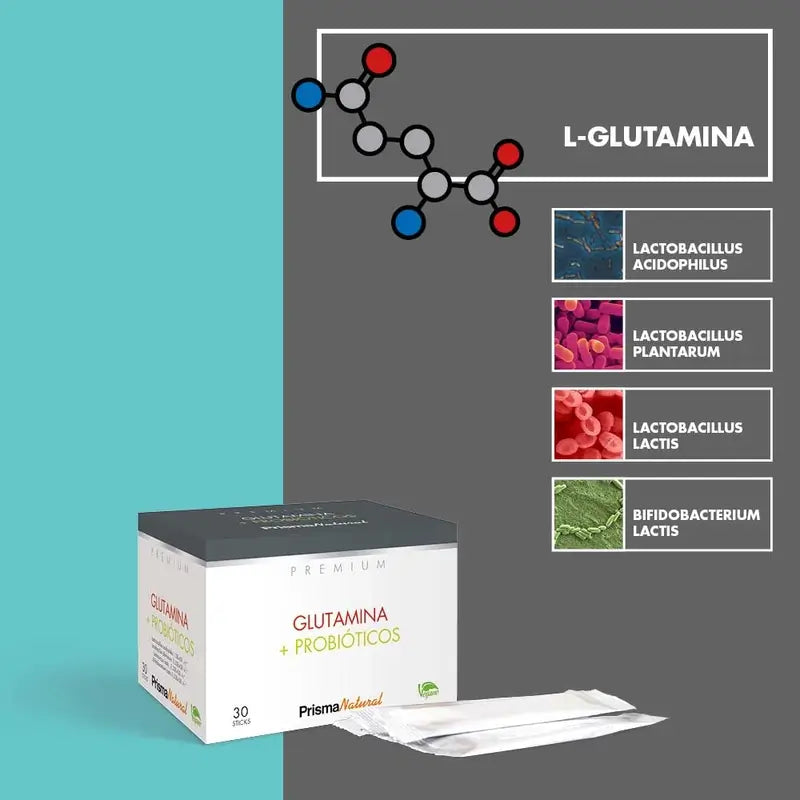 Prisma Premium Glutamine + Probiotiques, 30 sticks
