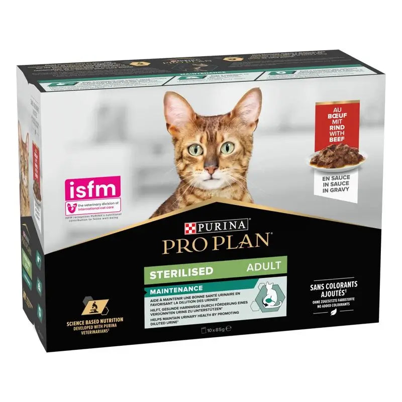 Pro Plan Feline Multi Envelope Sterilised Beef Chicken 10X85Gr
