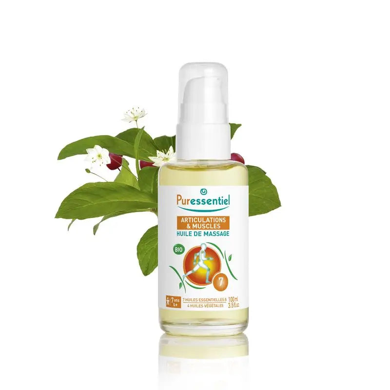 Puressentiel Huile de massage bio Muscle Strain Arnica Wintergreen, 100 ml