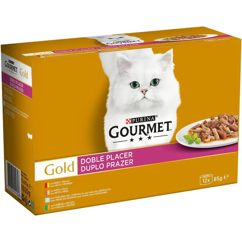 Purina Gourmet Gold Double Pleasure Assortment Box 8X85Gr, wet food for cats