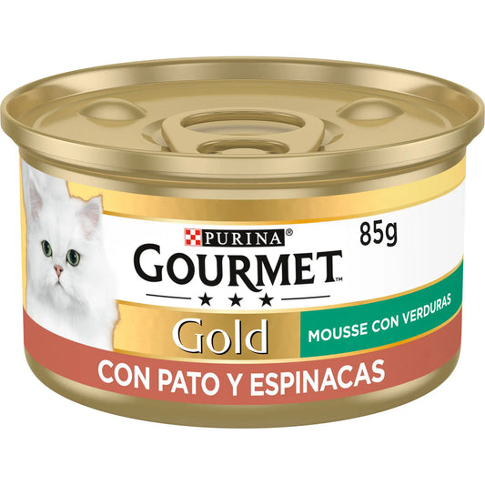 Purina Gourmet Gold Gold Mousse Duck Spinach 24X85Gr Box, wet cat food