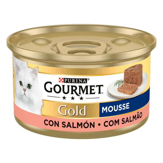 Purina Gourmet Gold Mousse Salmon Box 24X85Gr, wet food for cats