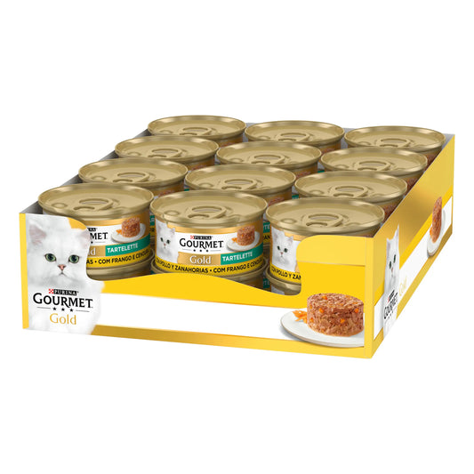 Purina Gourmet Gold Tartallette Chicken Carrot Box 24X85Gr, wet cat food