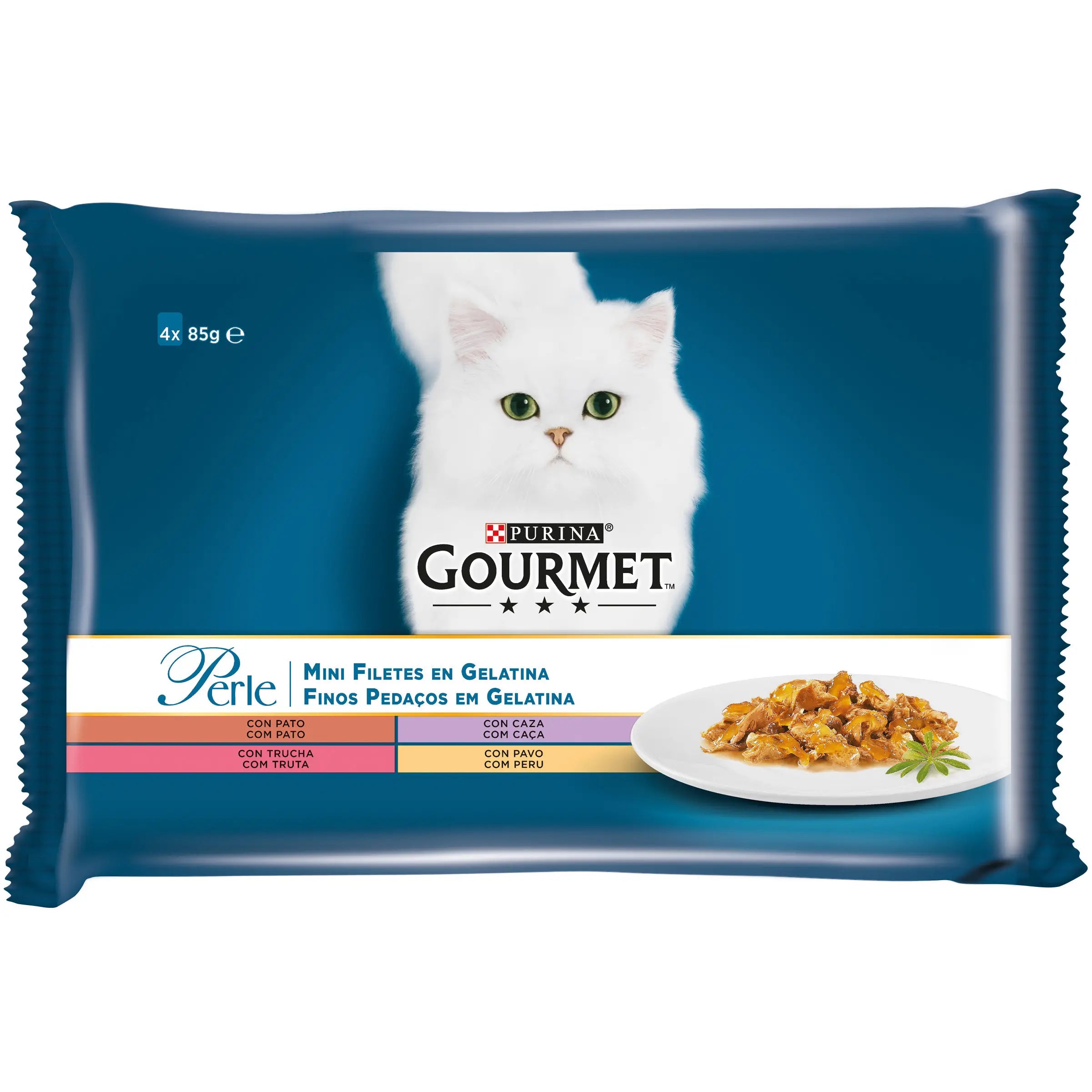 Purina Gourmet Perle Perle Multipack Assorted Jelly Laminates 4X85Gr, wet food for cats