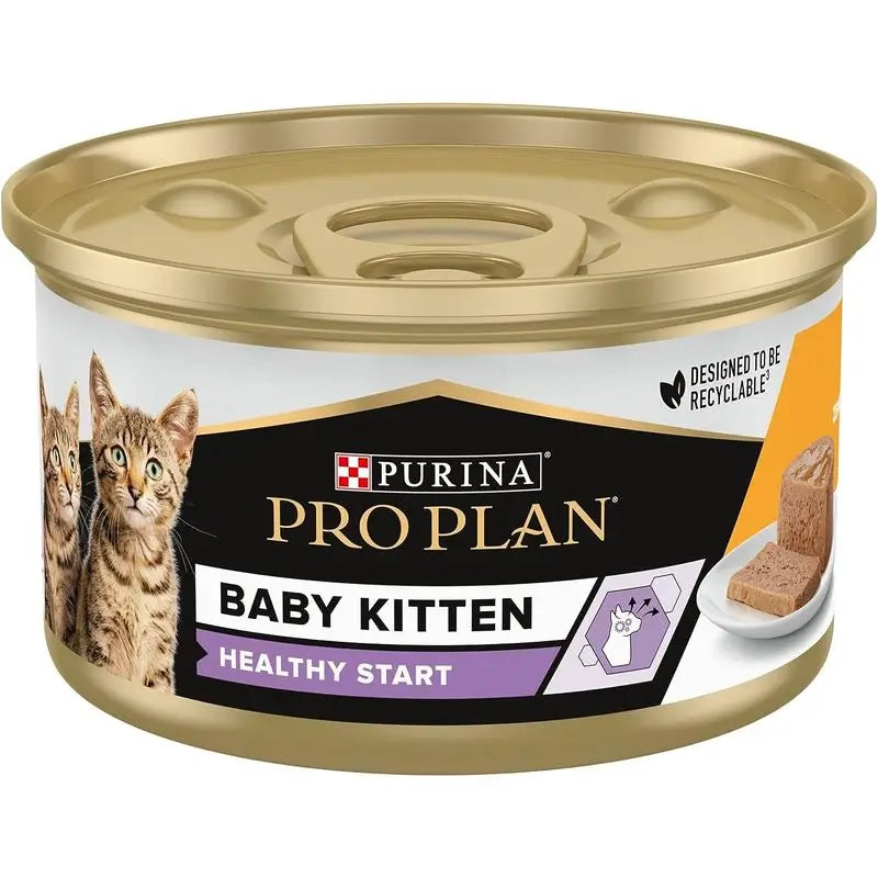 Purina Pro Plan Feline Baby Kitten Mousse Chicken 24X85Gr, wet cat food