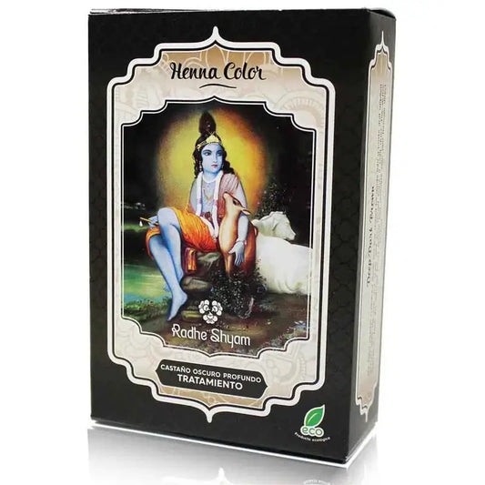 Radhe Shyam Henné Poudre brun foncé profond, 100 g