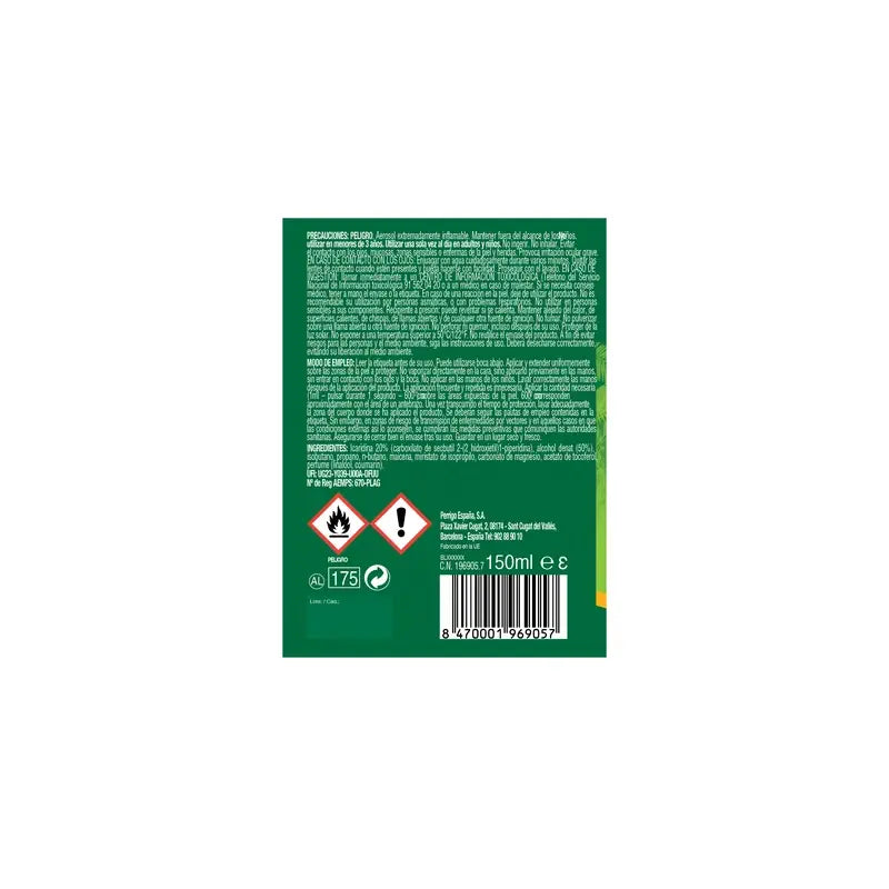 Relec Fuerte Familiar Spray anti-moustiques, 125 ml